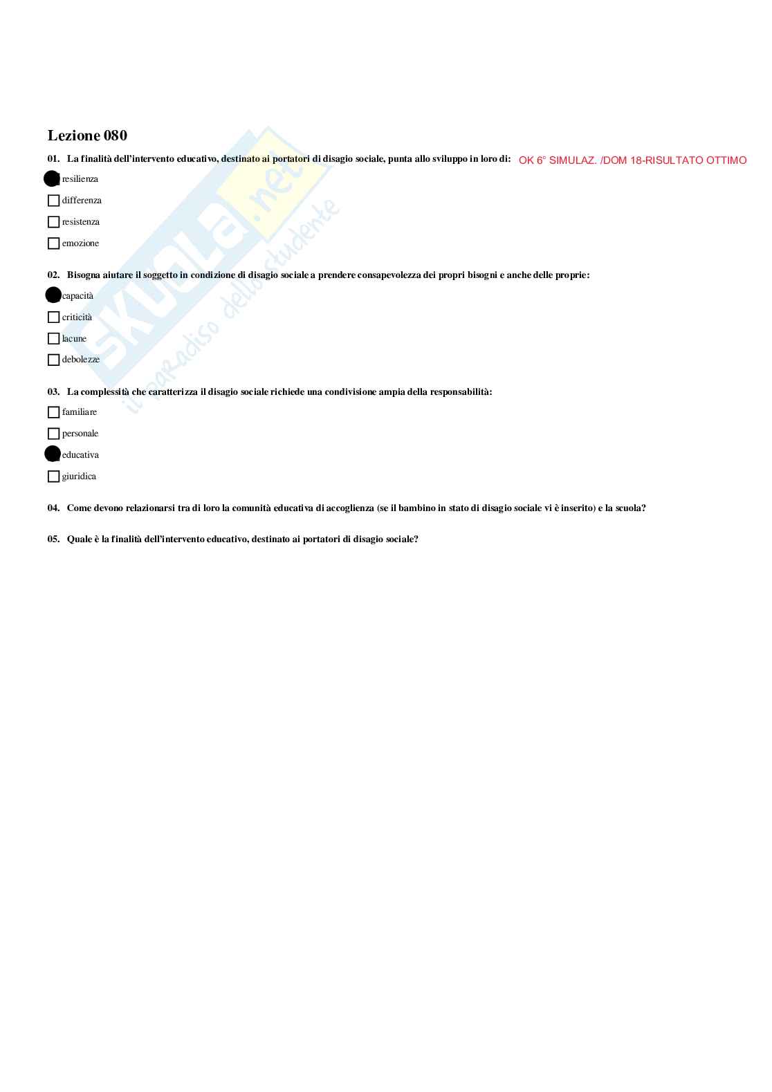 Paniere Risposte multiple - Didattica e pedagogia speciale - aggiornato (2026) Pag. 81