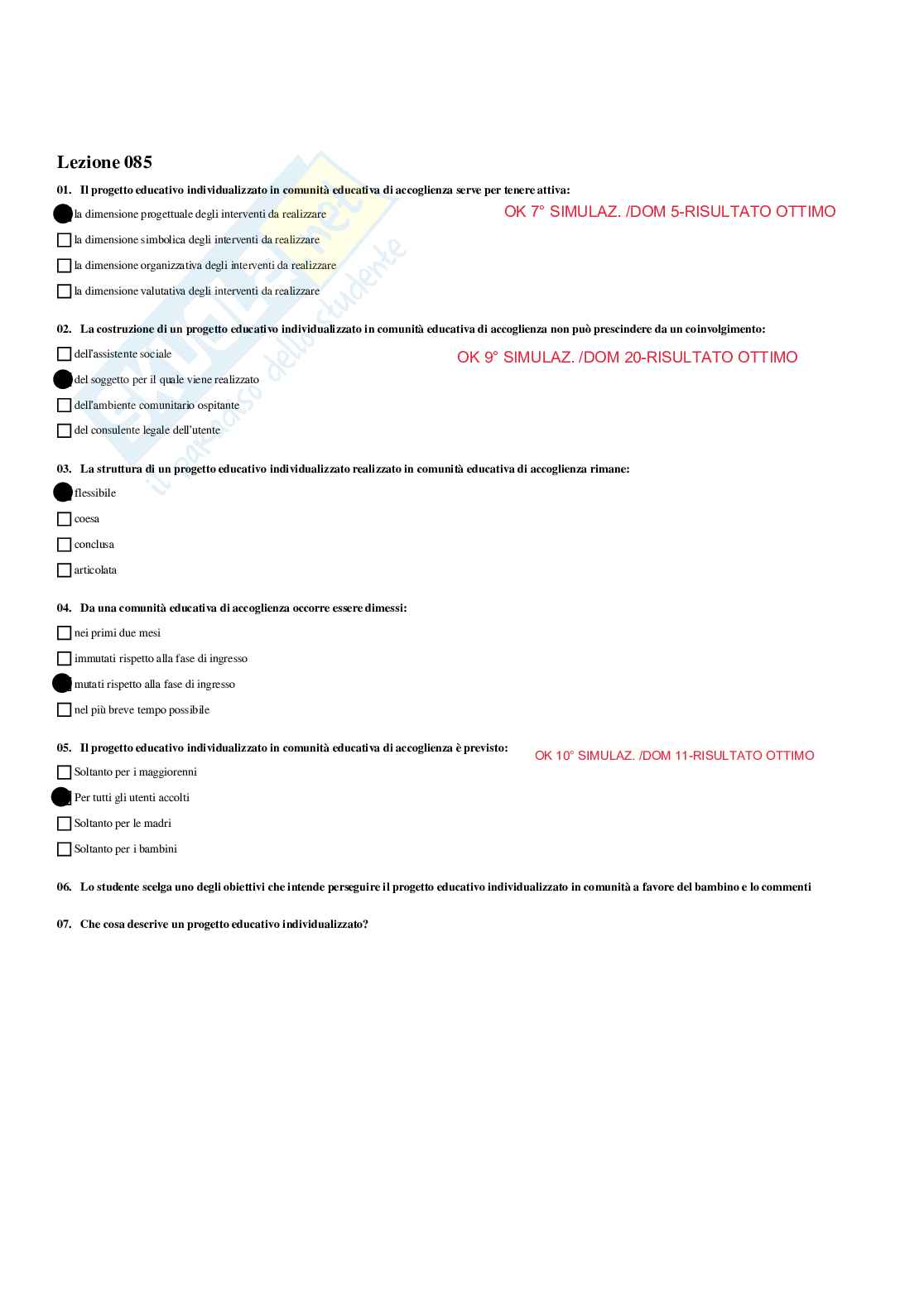 Paniere Risposte multiple - Didattica e pedagogia speciale - aggiornato (2026) Pag. 86