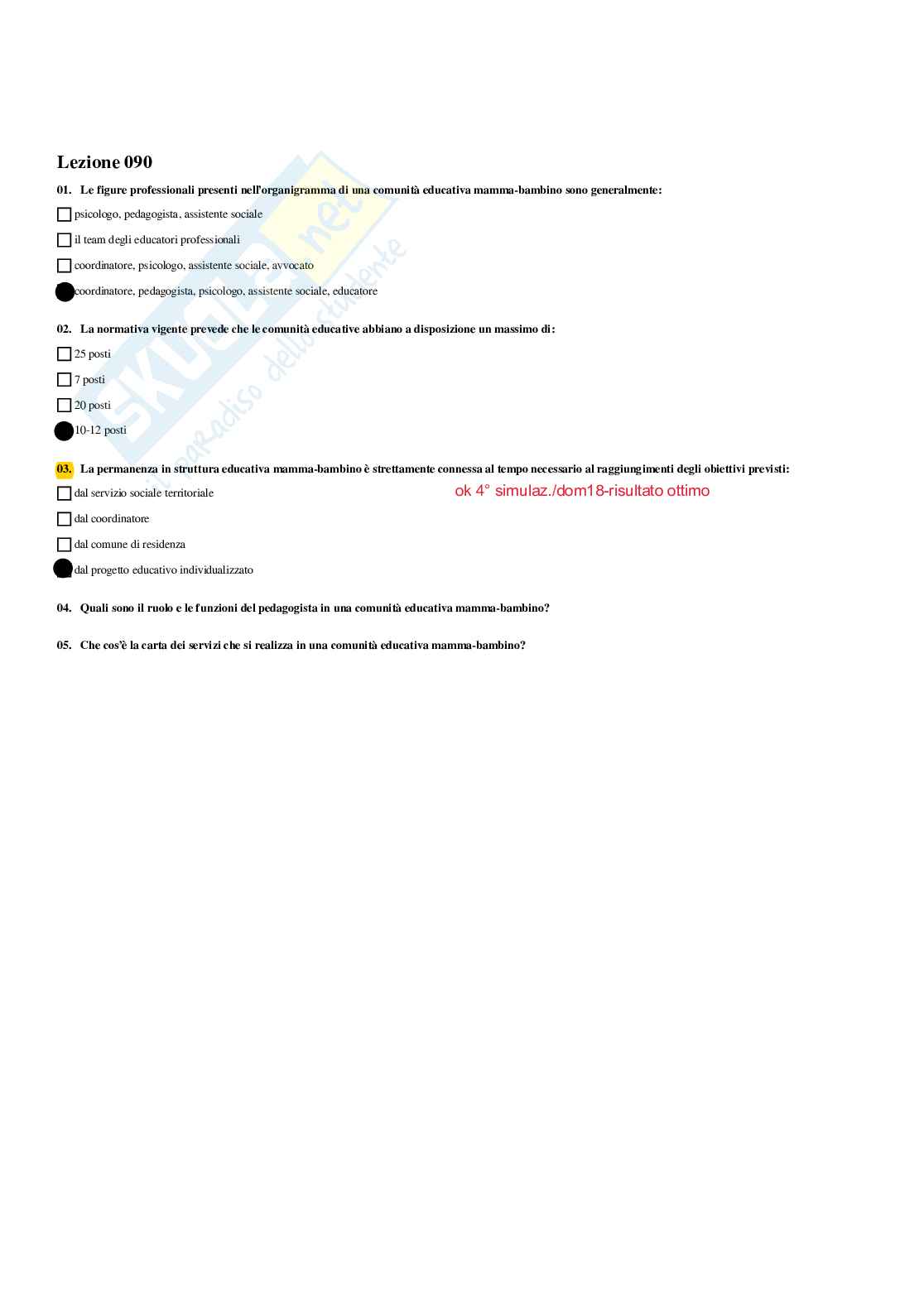 Paniere Risposte multiple - Didattica e pedagogia speciale - aggiornato (2026) Pag. 91