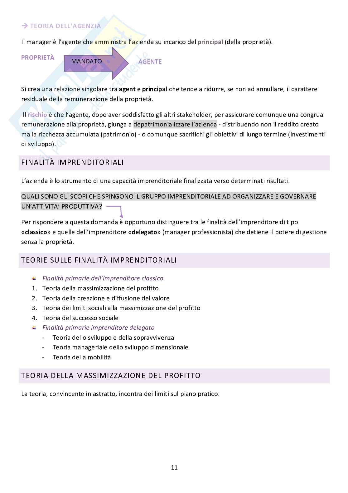 Economia e gestione delle imprese Pag. 11