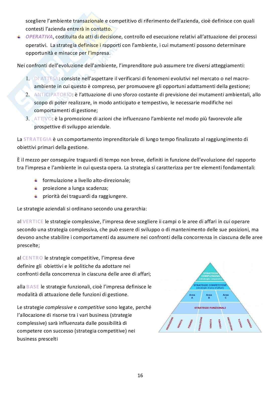 Economia e gestione delle imprese Pag. 16