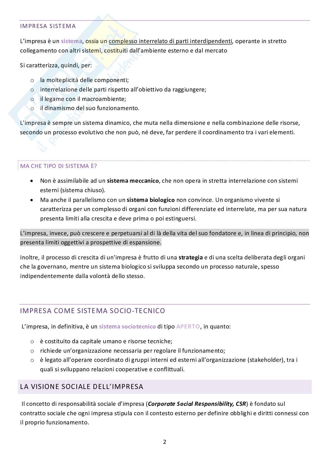 Economia e gestione delle imprese Pag. 2