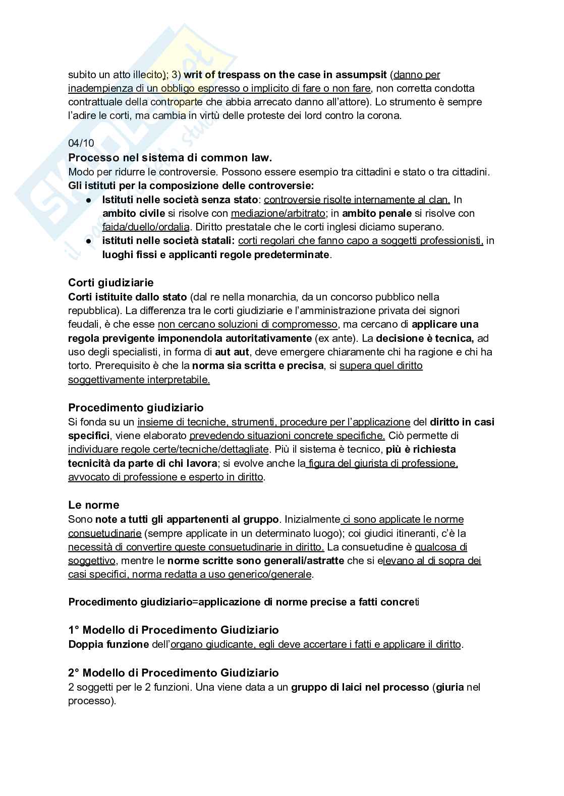 Riassunto esame Sistemi giuridici comparati , Prof. Sonelli Silvia, libro consigliato La tradizione giuridica occidentale, Varano, Barsotti Pag. 6