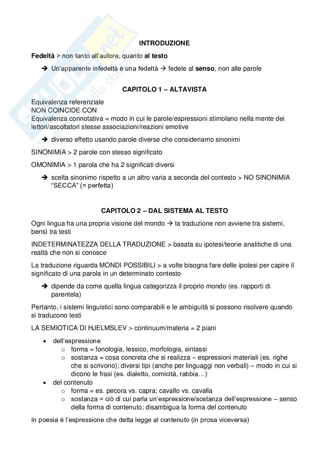 Riassunto esame, prof. Perego Elisa, libro consigliato "Dire quasi la stessa cosa", U. Eco Pag. 2
