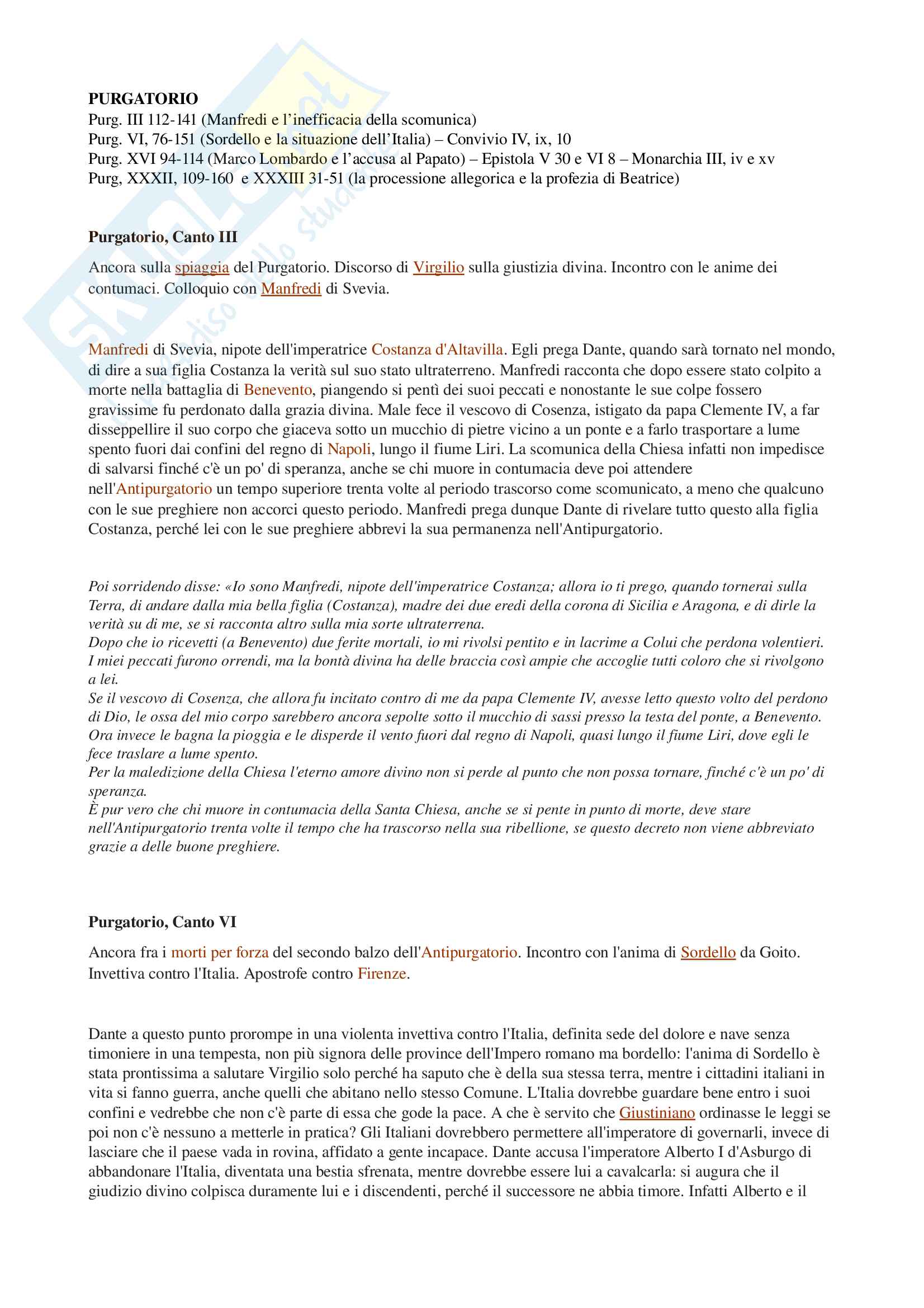Canto 5 Purgatorio Testo E Parafrasi