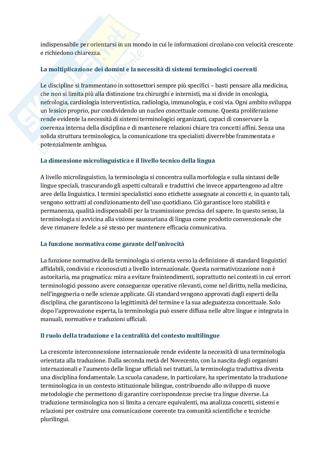 Terminologia e linguaggi specialistici Pag. 16