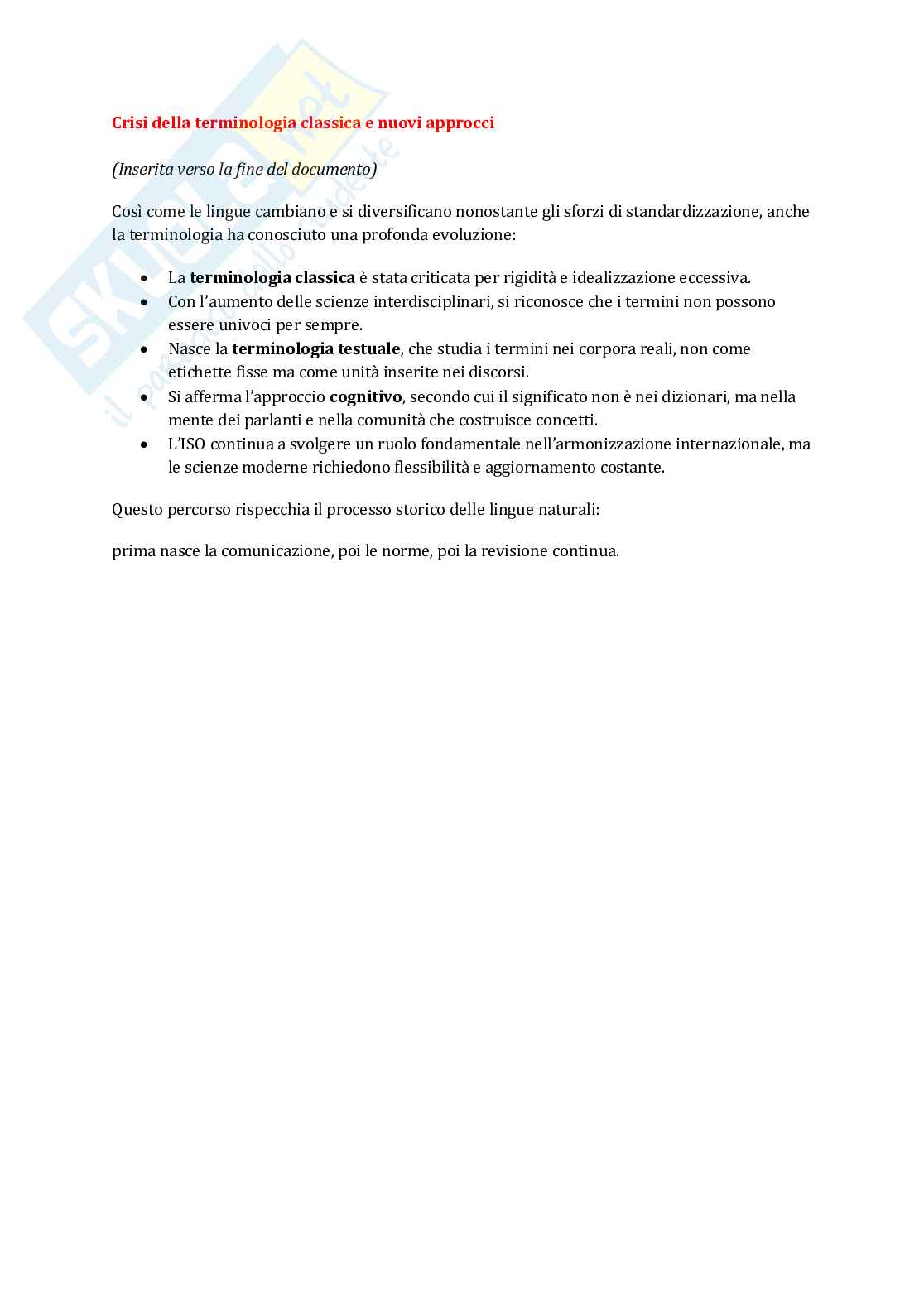 Terminologia e linguaggi specialistici Pag. 26