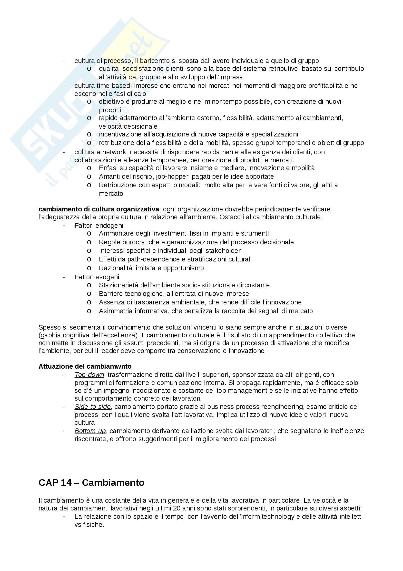 Riassunto esame Psicologia, prof. Maeran, libro consigliato Comportamento Organizzativo, Tosi, Pilati Pag. 46