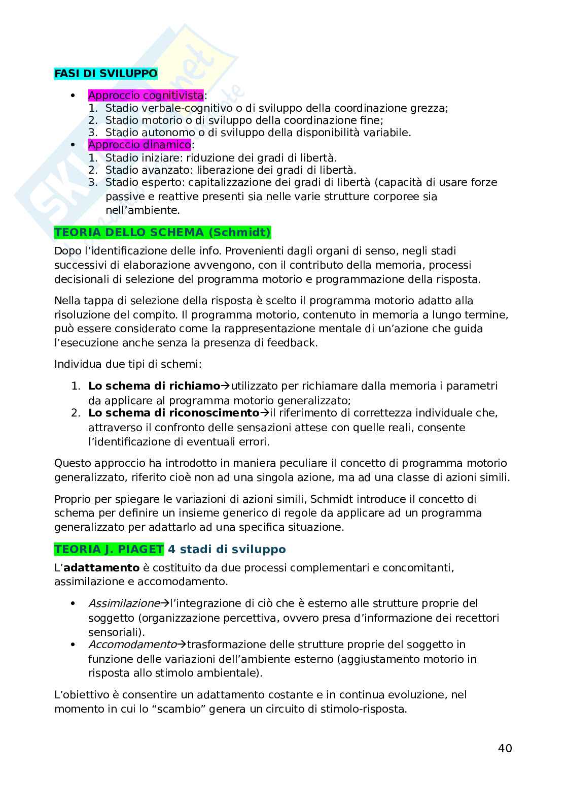 Teoria e metodologia dell'attività motoria Pag. 41