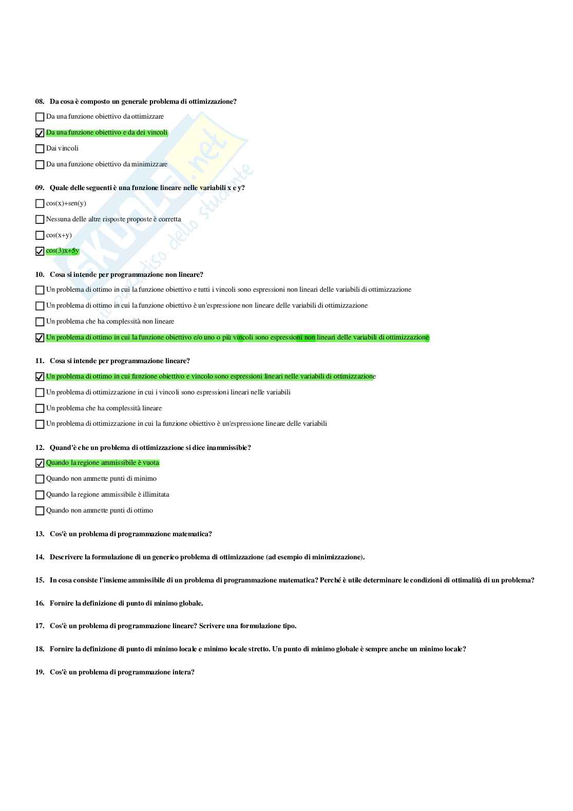 Paniere con risposte chiuse - Sistemi di controllo avanzati (2023/2024) Pag. 36