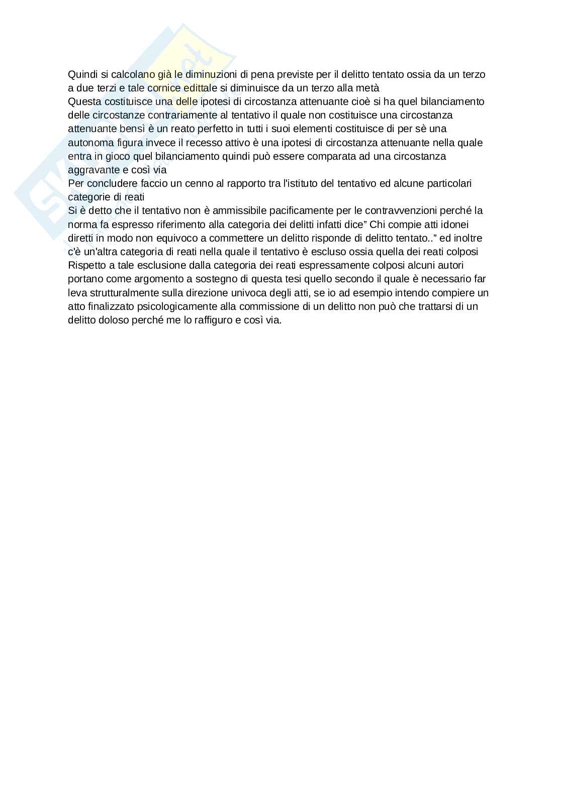 Appunti di lezione sul tentativo Pag. 11