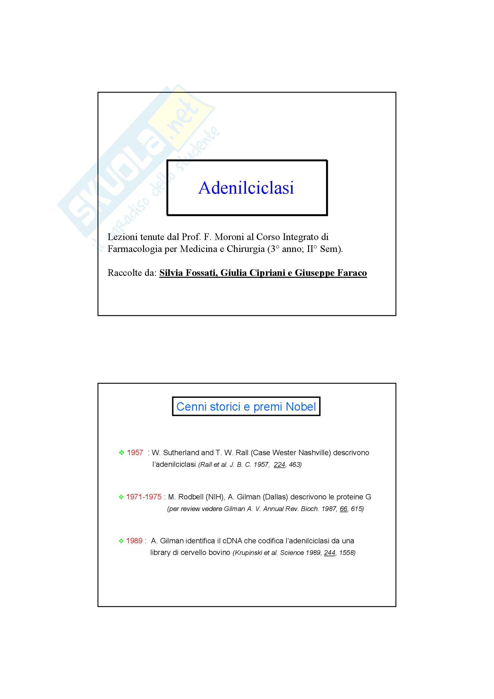 Farmacologia - adenilciclasi Pag. 1