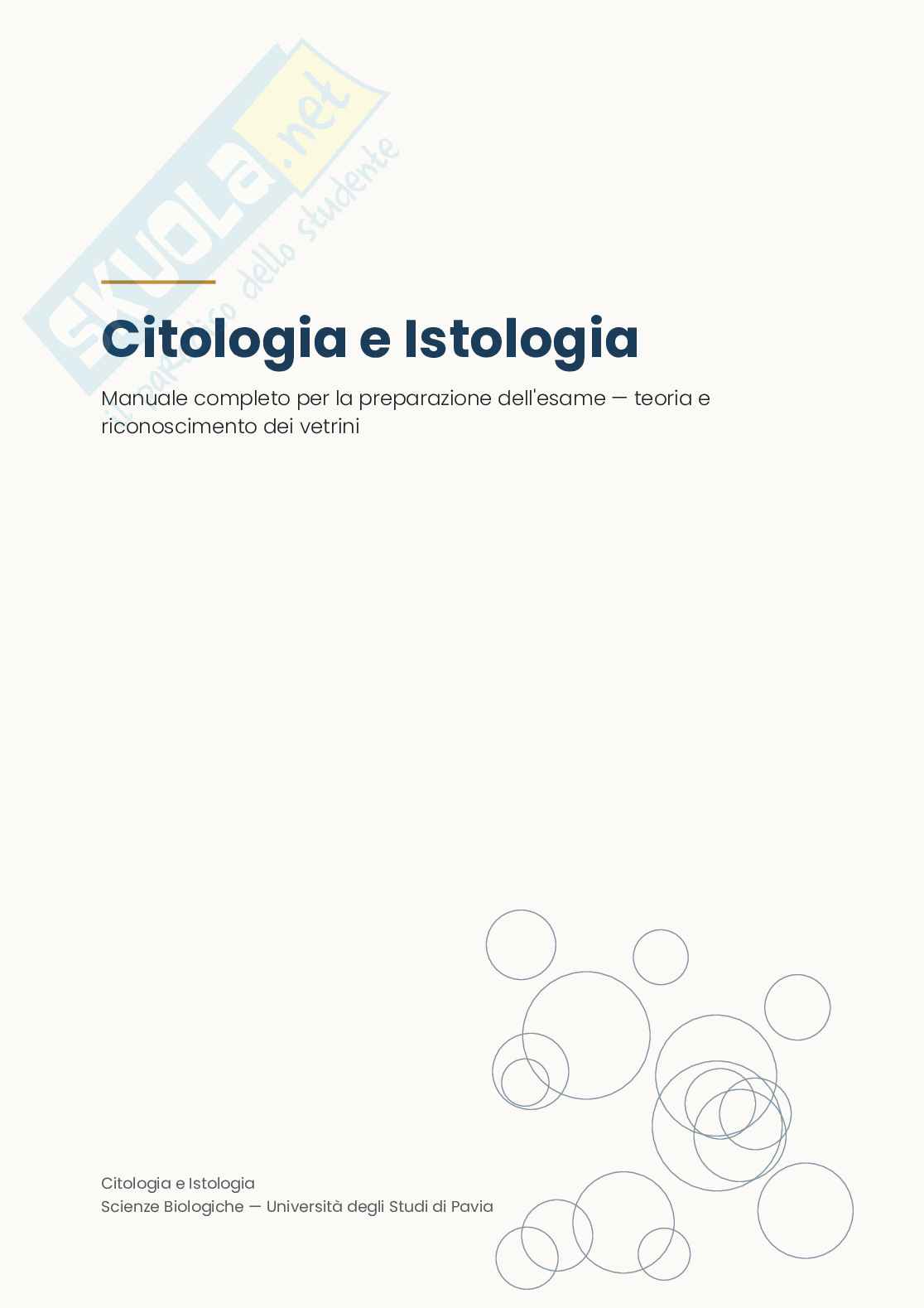 Riassunto esame Citologia e istologia, Prof. Bottone Maria Grazia, libro consigliato Citologia e Istologia, Bottone Pag. 1