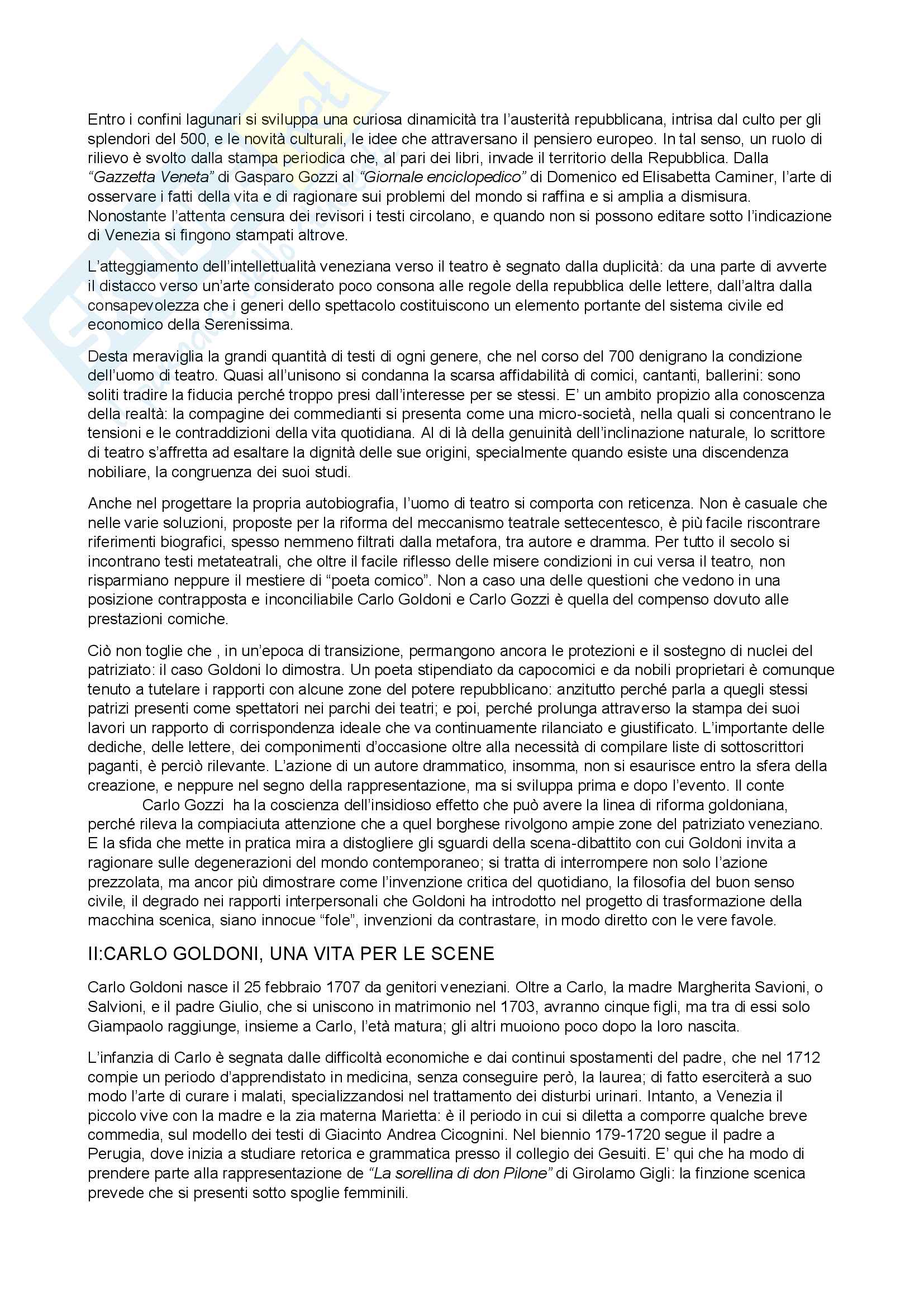 Riassunti Goldoni Pag. 2