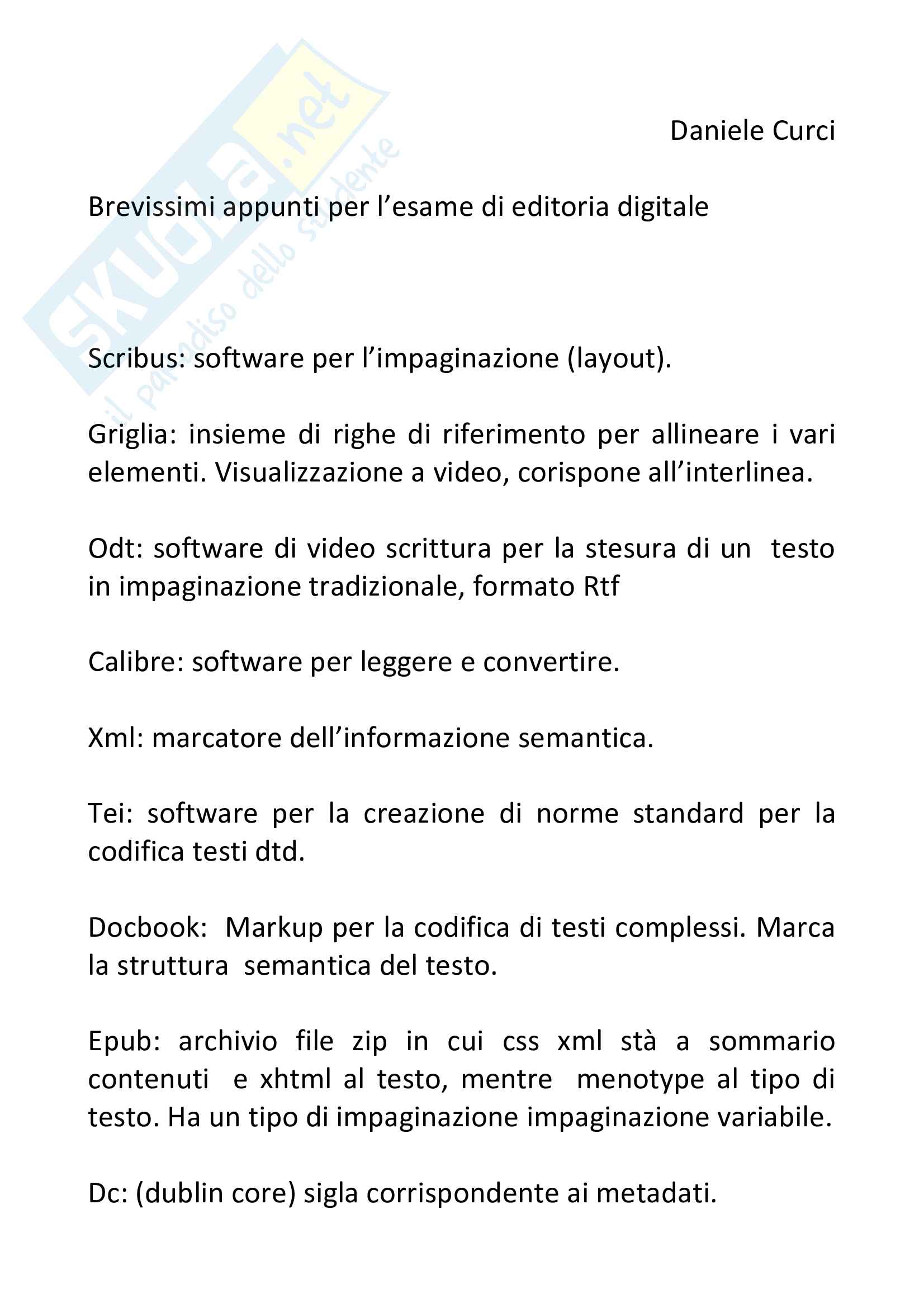 Appunti Editoria digitale