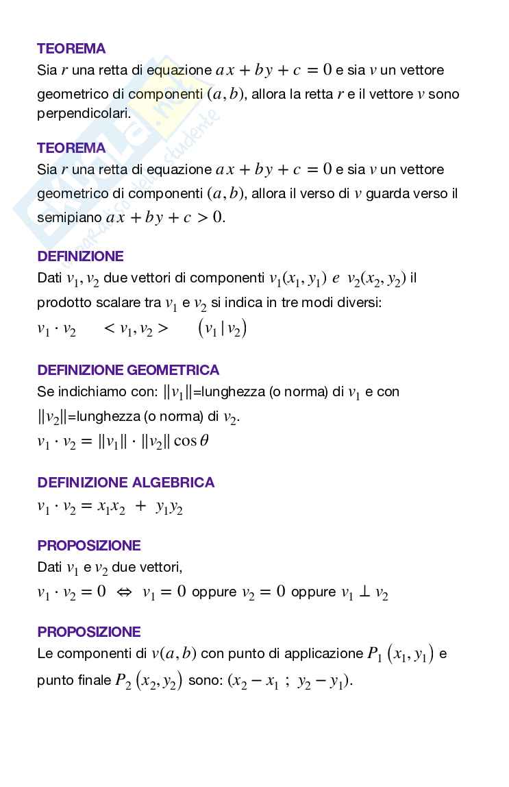 Geometria e Algebra lineare T Pag. 2
