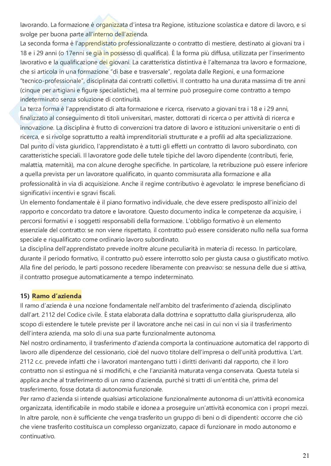 Diritto del lavoro - Domande e risposte esame: scritto + orale Pag. 21