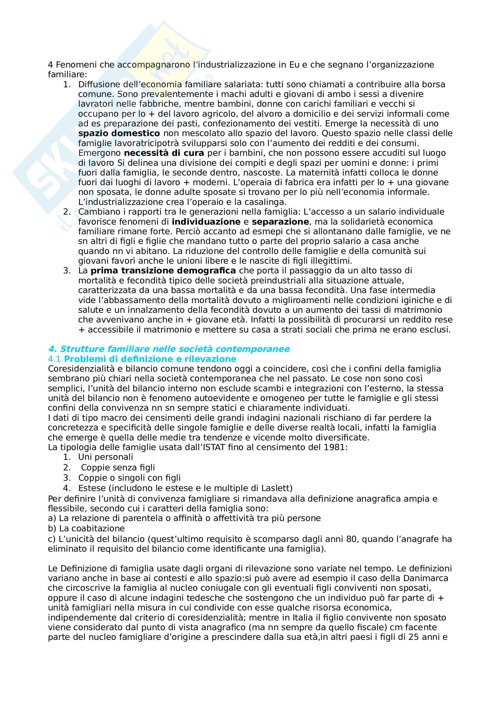 Riassunto esame sociologia della famiglia, docente Borgna, libro consigliato Manuale sociologia, Borgna Pag. 6