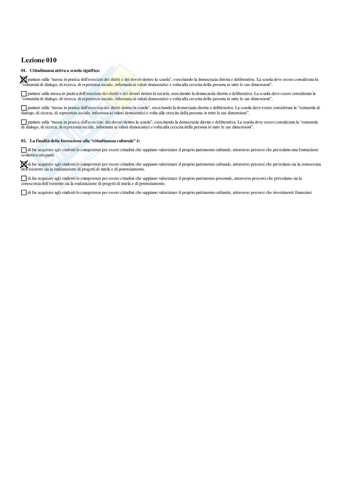Paniere Diritto pubblico generale II (2026) - Risposte multiple corrette Pag. 11