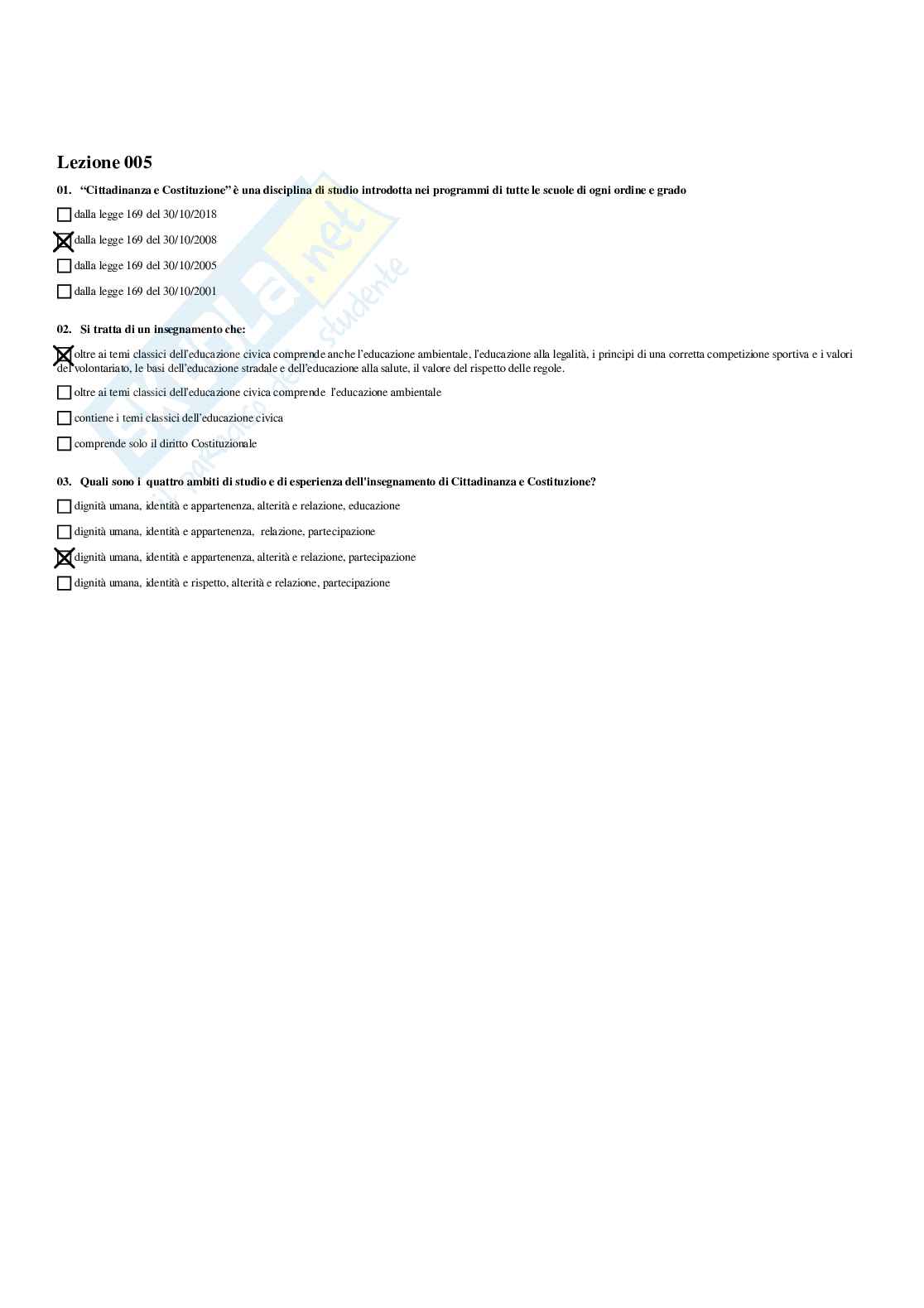 Paniere Diritto pubblico generale II (2026) - Risposte multiple corrette Pag. 6