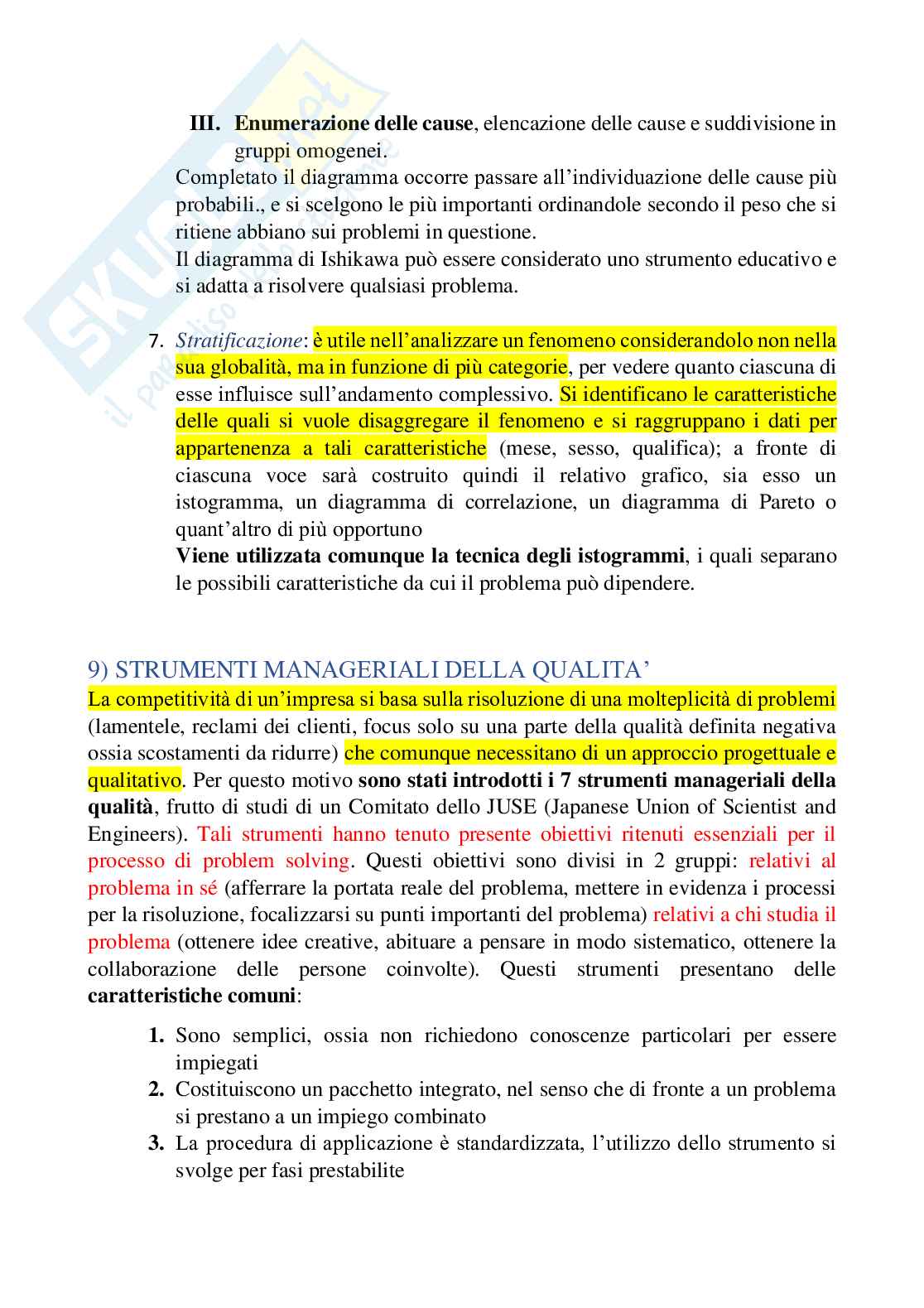 Management della qualità Pag. 31