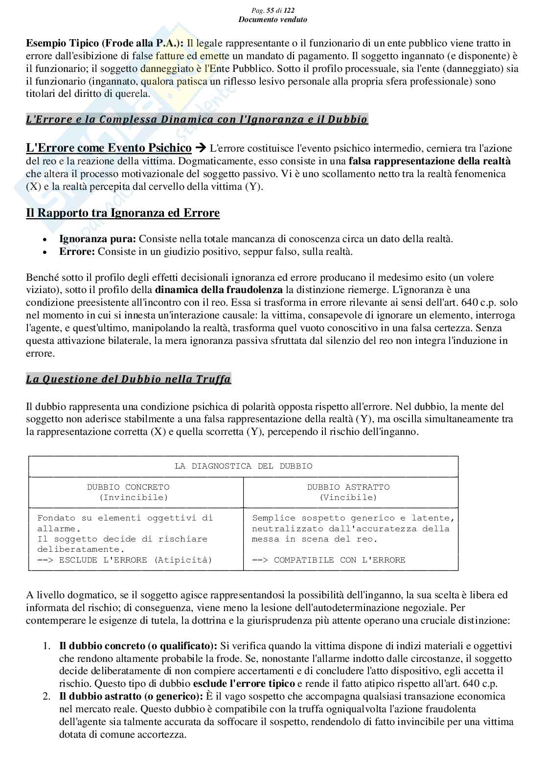 Riassunto esame Diritto Penale, Prof. Marra Gabriele, libro consigliato Lineamenti di diritto penale speciale (parte delitti contro il patrimonio), Seminara, Bartoli, Pellissaro Pag. 56
