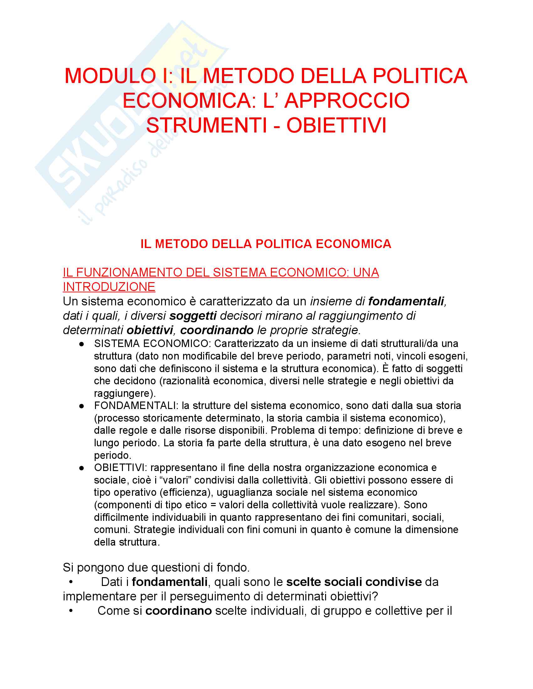 Appunti di Politica economica Pag. 6