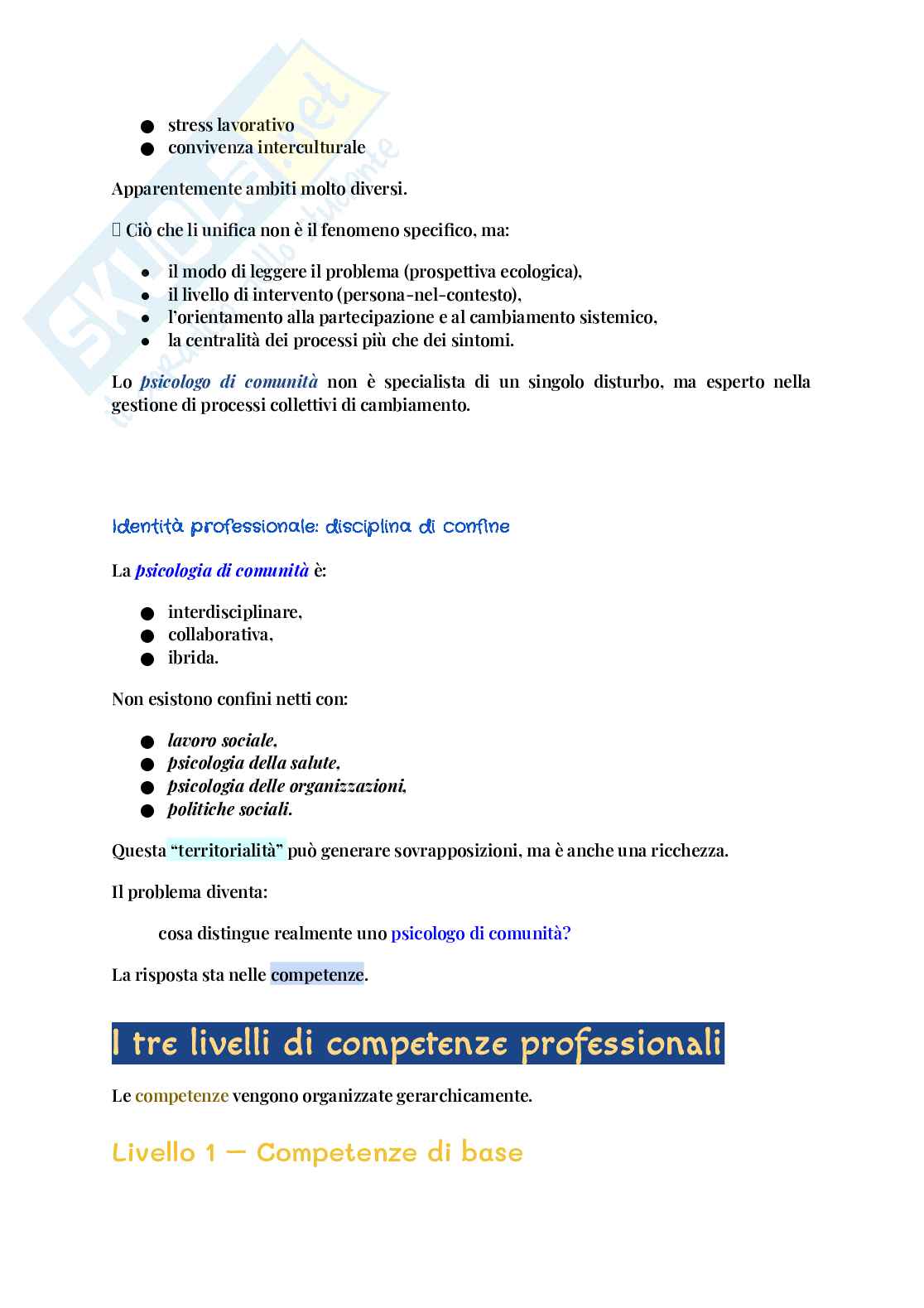 Fondamenti psicologia di comunità Pag. 11