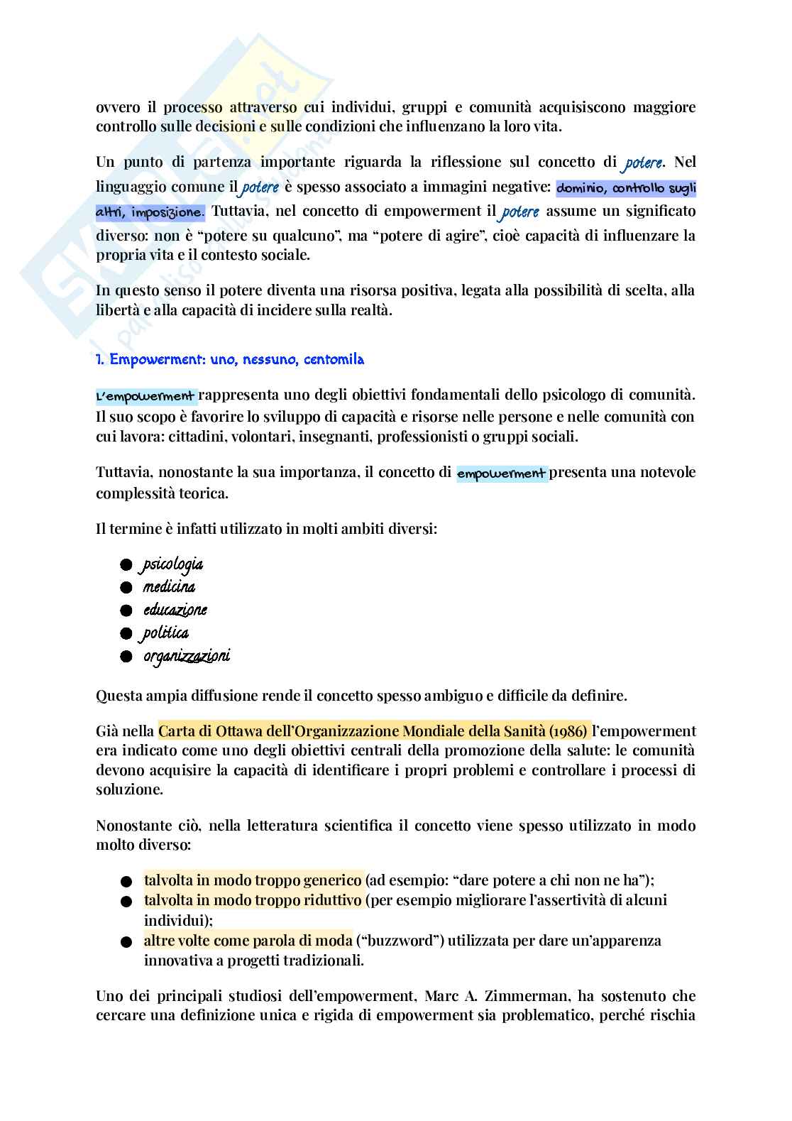 Fondamenti psicologia di comunità Pag. 61