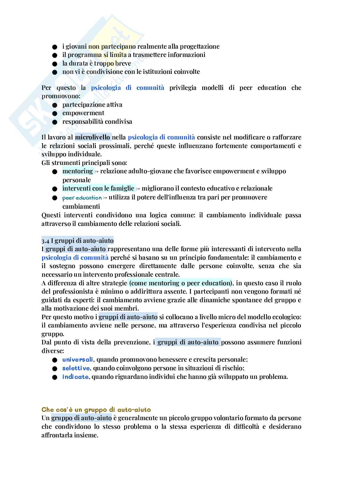 Fondamenti psicologia di comunità Pag. 91