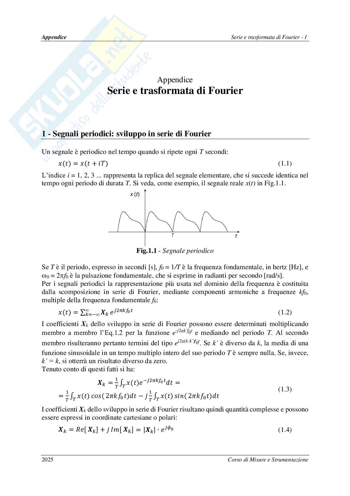 Serie di Fourier Pag. 1