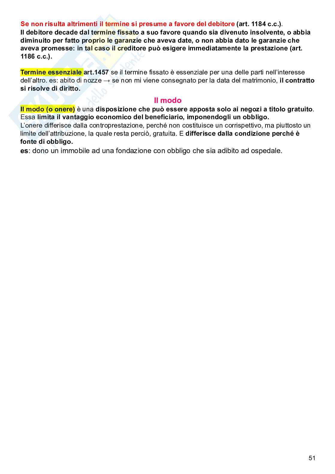 Riassunto esame Diritto privato, Prof. Festi Fiorenzo, libro consigliato Istituzioni Di Diritto Privato, Trimarchi Pag. 51