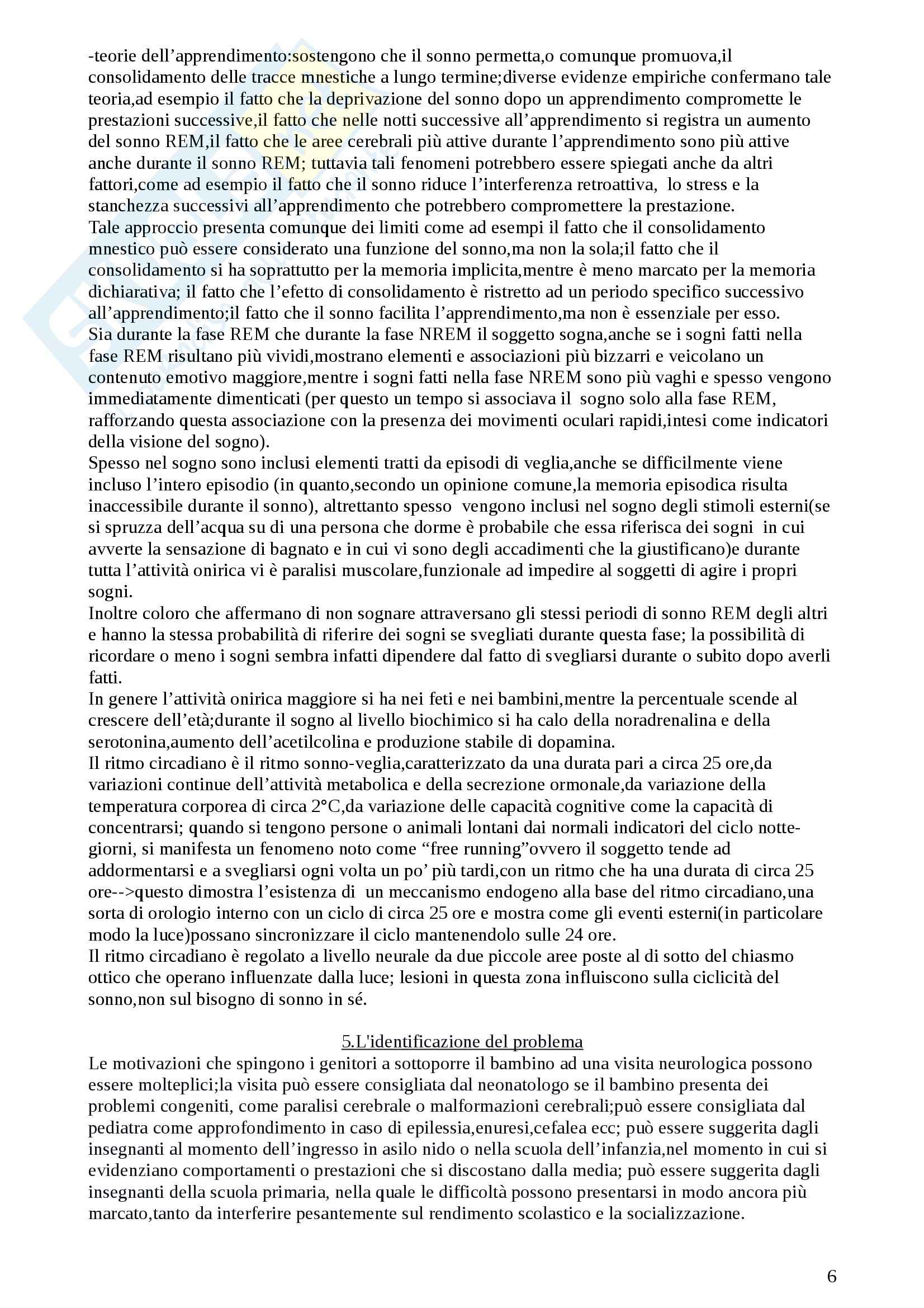 Nozioni, Neuropsichiatria infantile Pag. 6