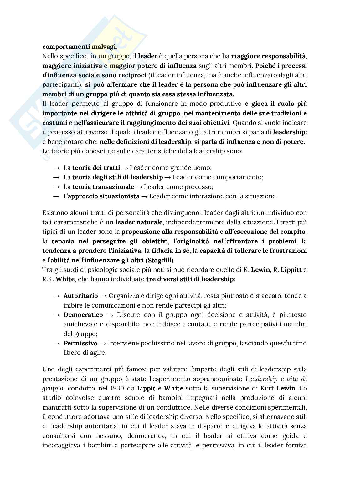 Riassunto esame Psicologia sociale, Prof. Ippoliti Oriana, libro consigliato Elementi di psicologia sociale. Teorie, ambiti e applicazioni, Stanislao Smiraglia Pag. 61