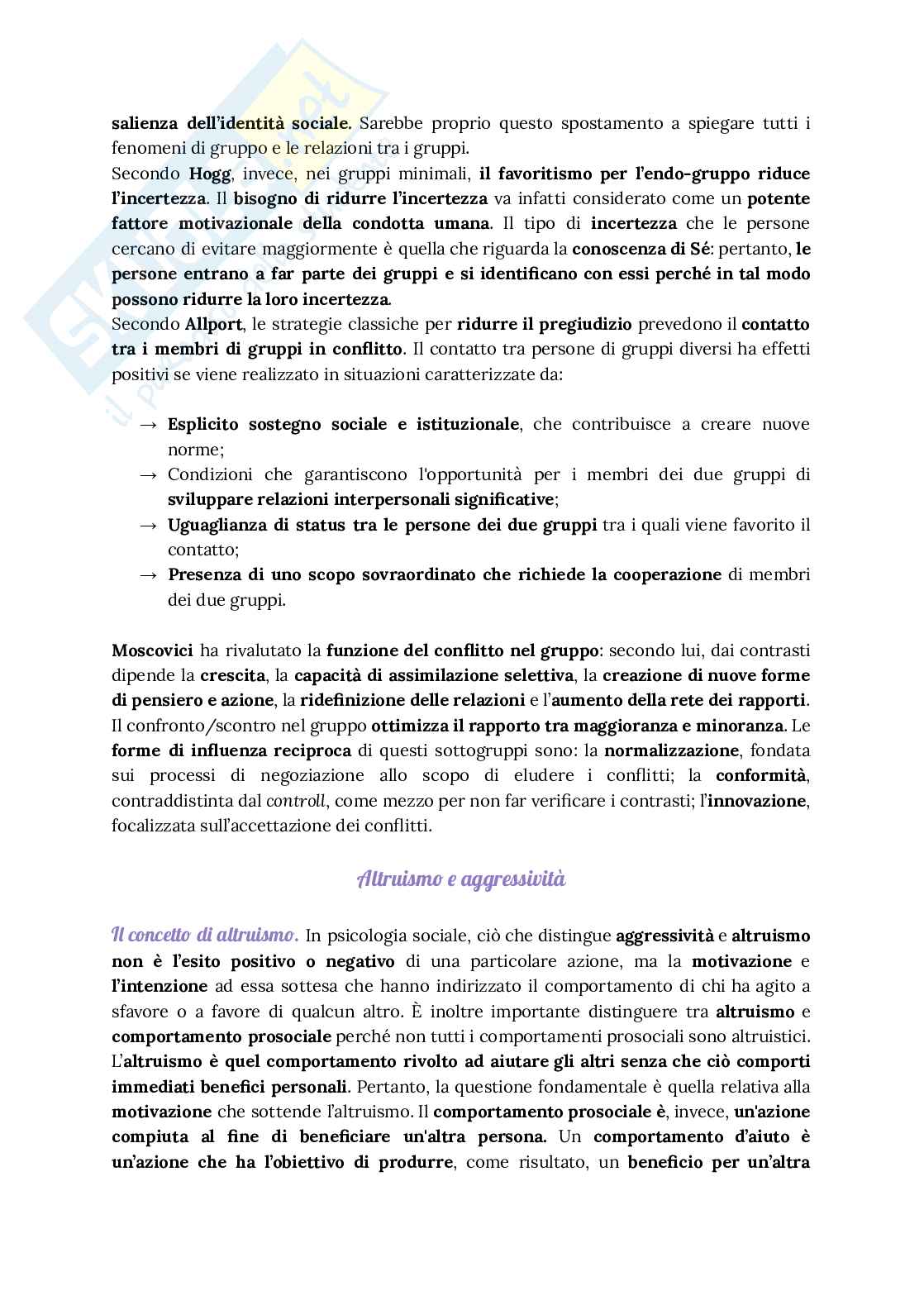 Riassunto esame Psicologia sociale, Prof. Ippoliti Oriana, libro consigliato Elementi di psicologia sociale. Teorie, ambiti e applicazioni, Stanislao Smiraglia Pag. 71