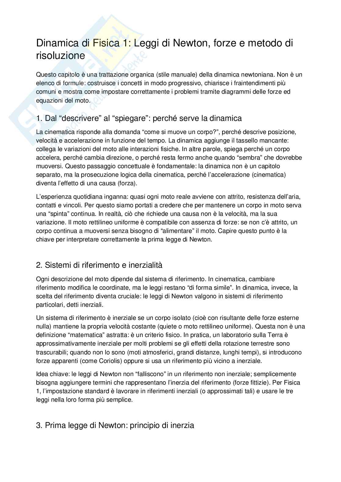 Dinamica e Newton Pag. 1