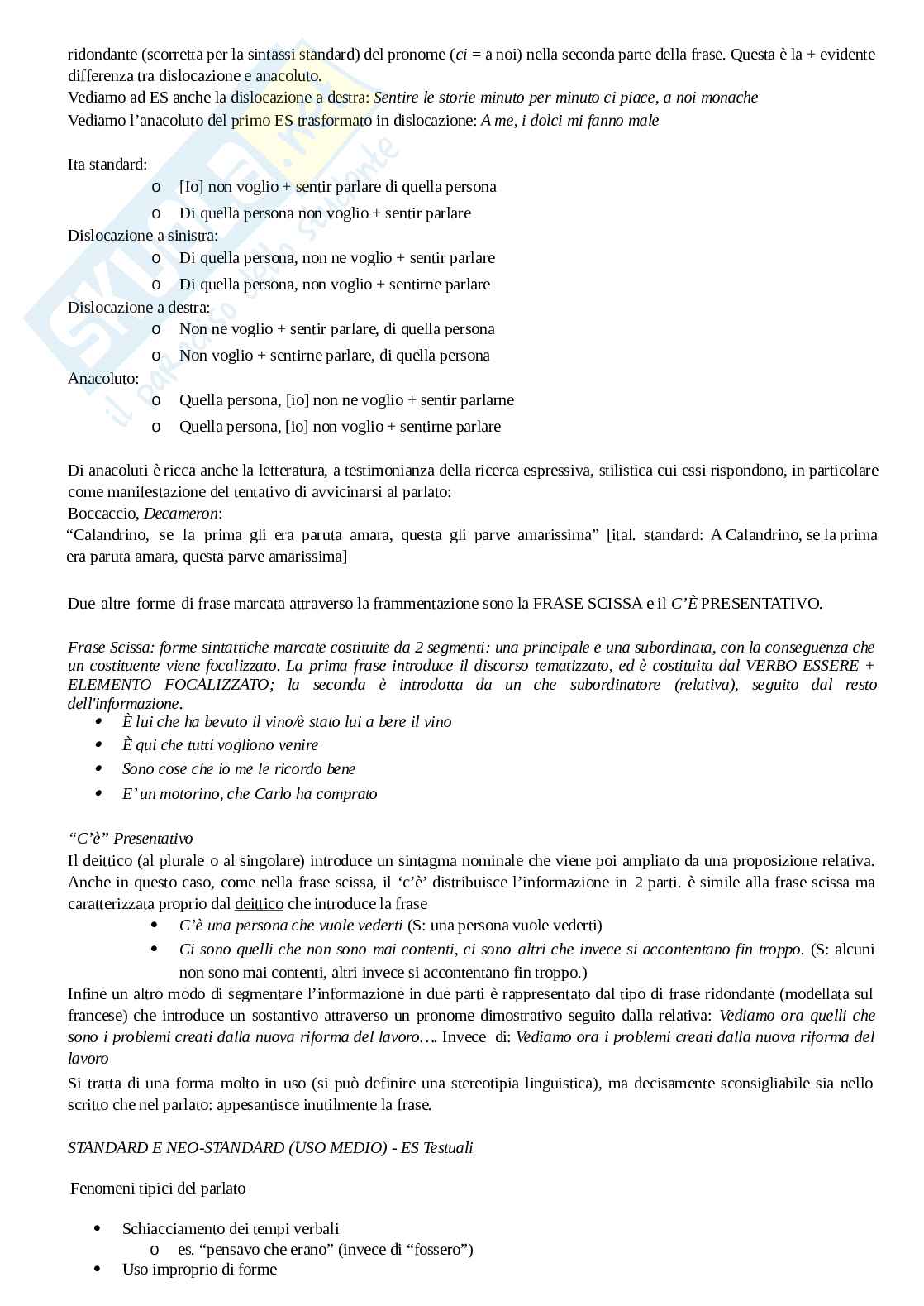 Tecniche espressive dell’italiano - Primo parziale Pag. 21