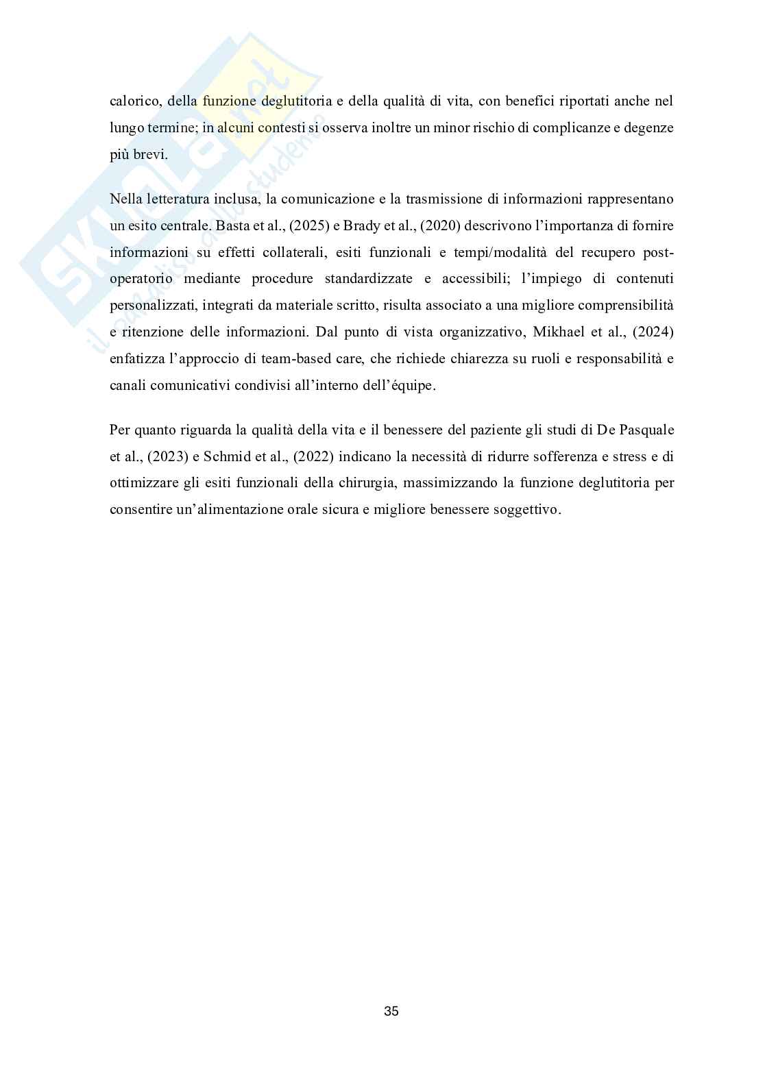 L’importanza della presa in carico logopedica pre-operatoria nella chirurgia ricostruttiva della laringe: dalla revisione della letteratura alla creazione di un protocollo aziendale Pag. 36