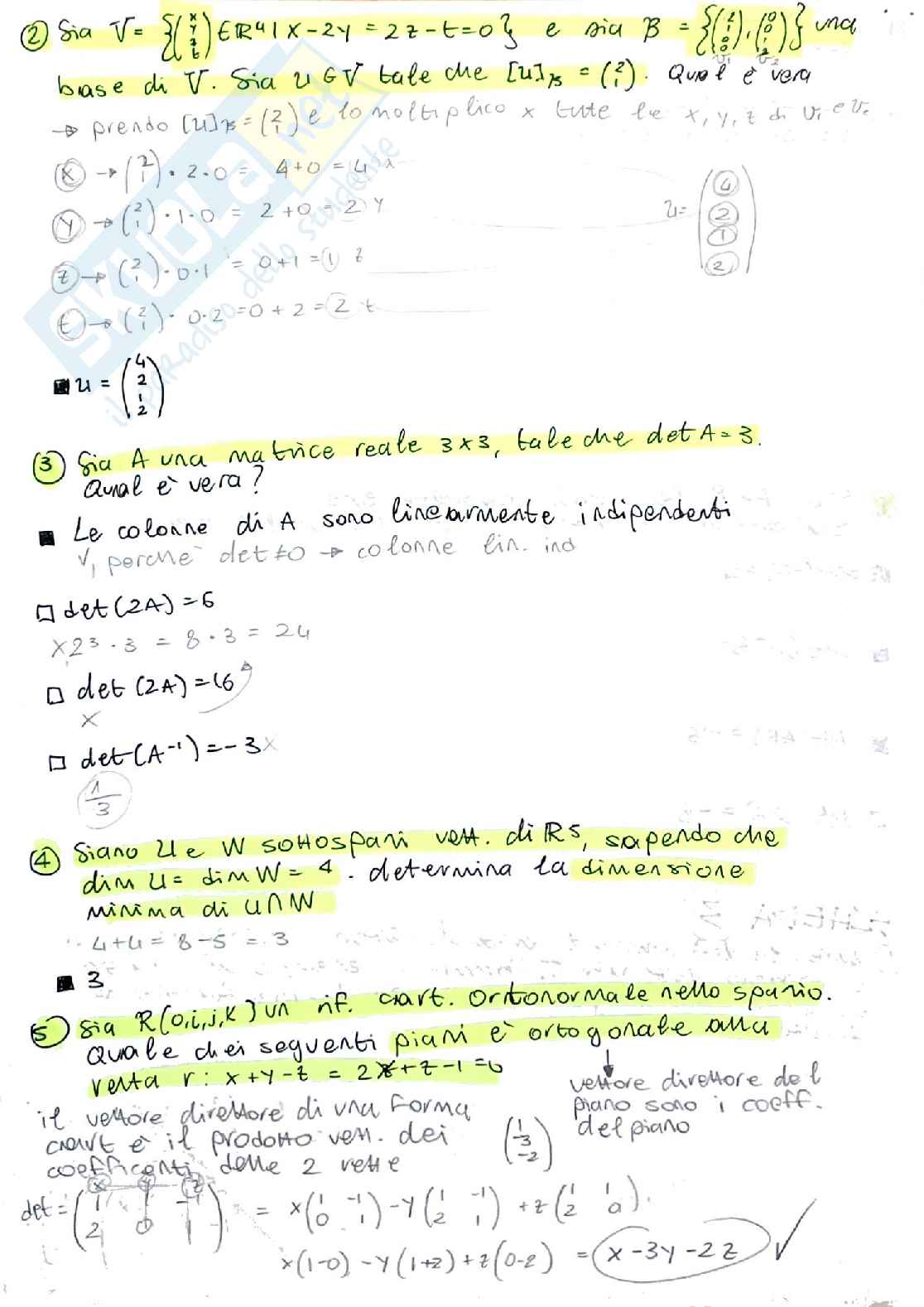 Domande possibili esame Algebra e geometria Pag. 11