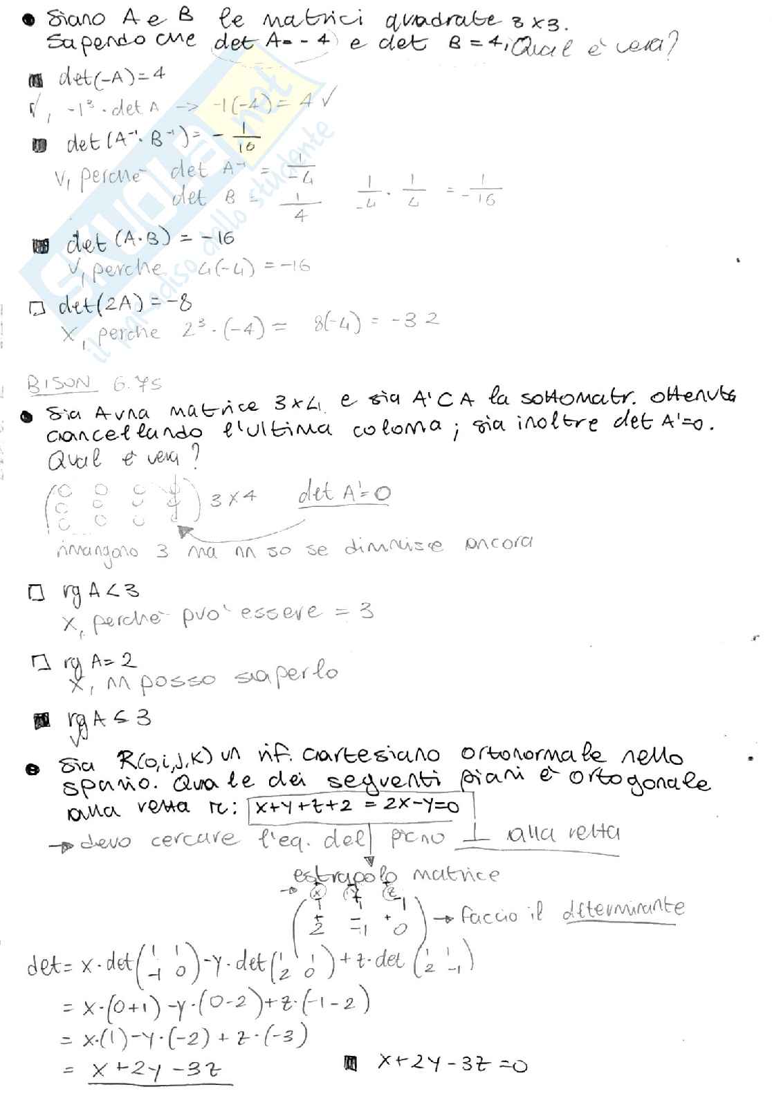 Domande possibili esame Algebra e geometria Pag. 31