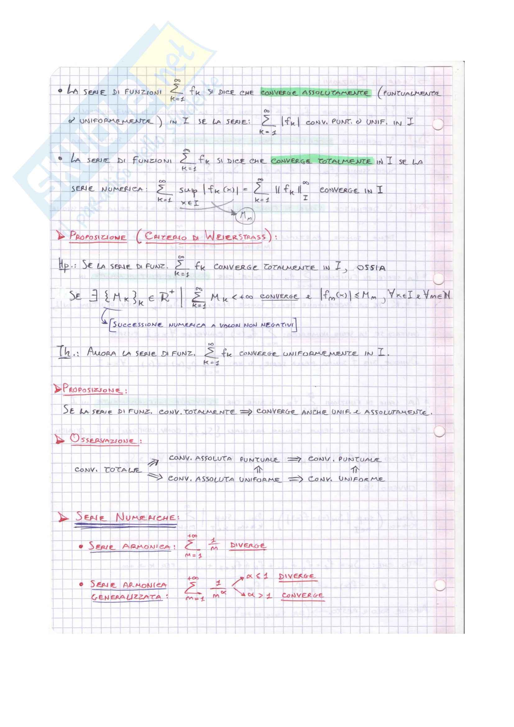 Serie funzioni - analisi matematica 2 - Appunti Pag. 2