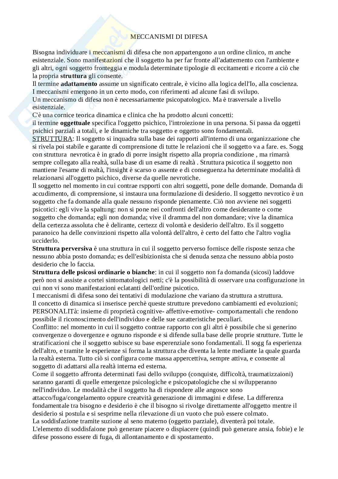 Meccanismi di difesa Pag. 1