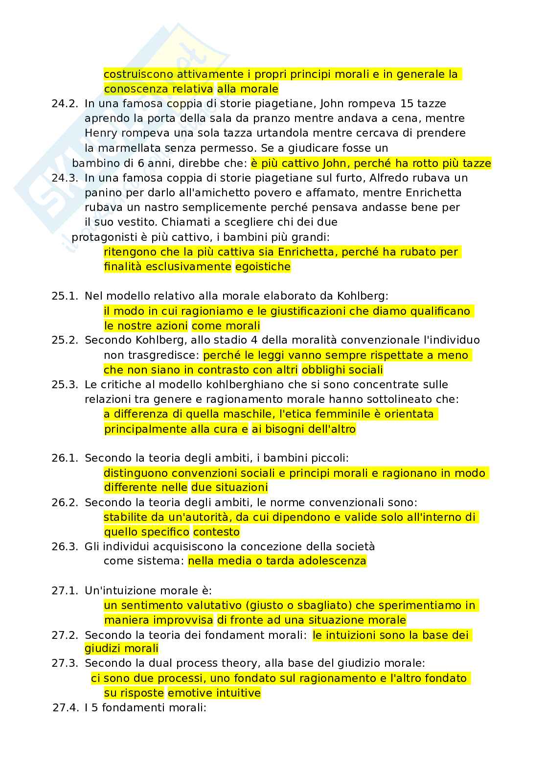 Paniere Psicologia dello sviluppo. Aggiornato e completo con extra. In ordine Pag. 11