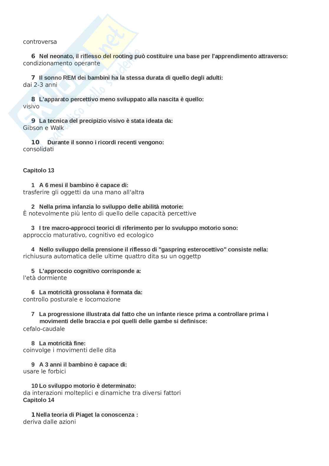 Paniere Psicologia dello sviluppo. Aggiornato e completo con extra. In ordine Pag. 26