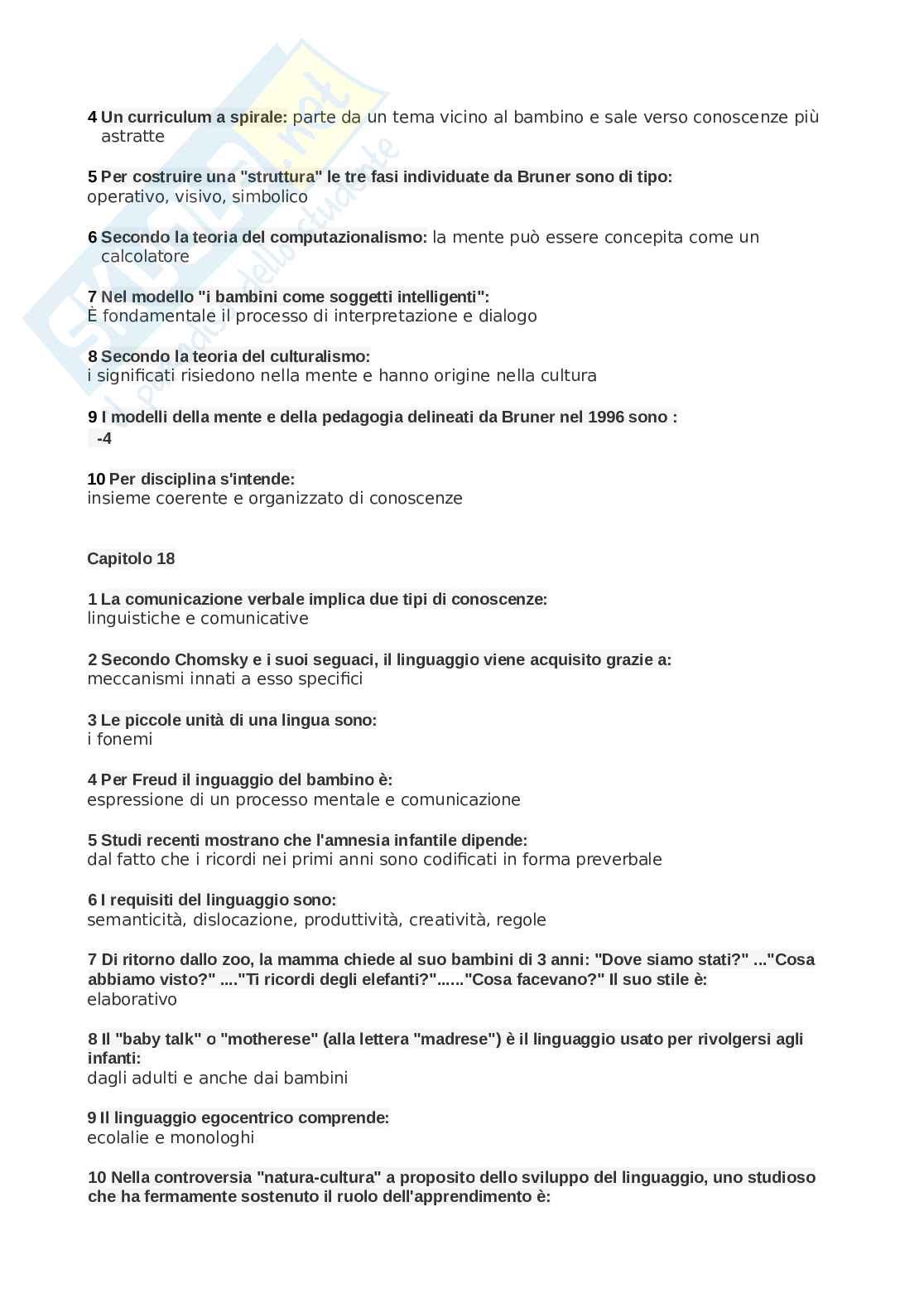 Paniere Psicologia dello sviluppo. Aggiornato e completo con extra. In ordine Pag. 31