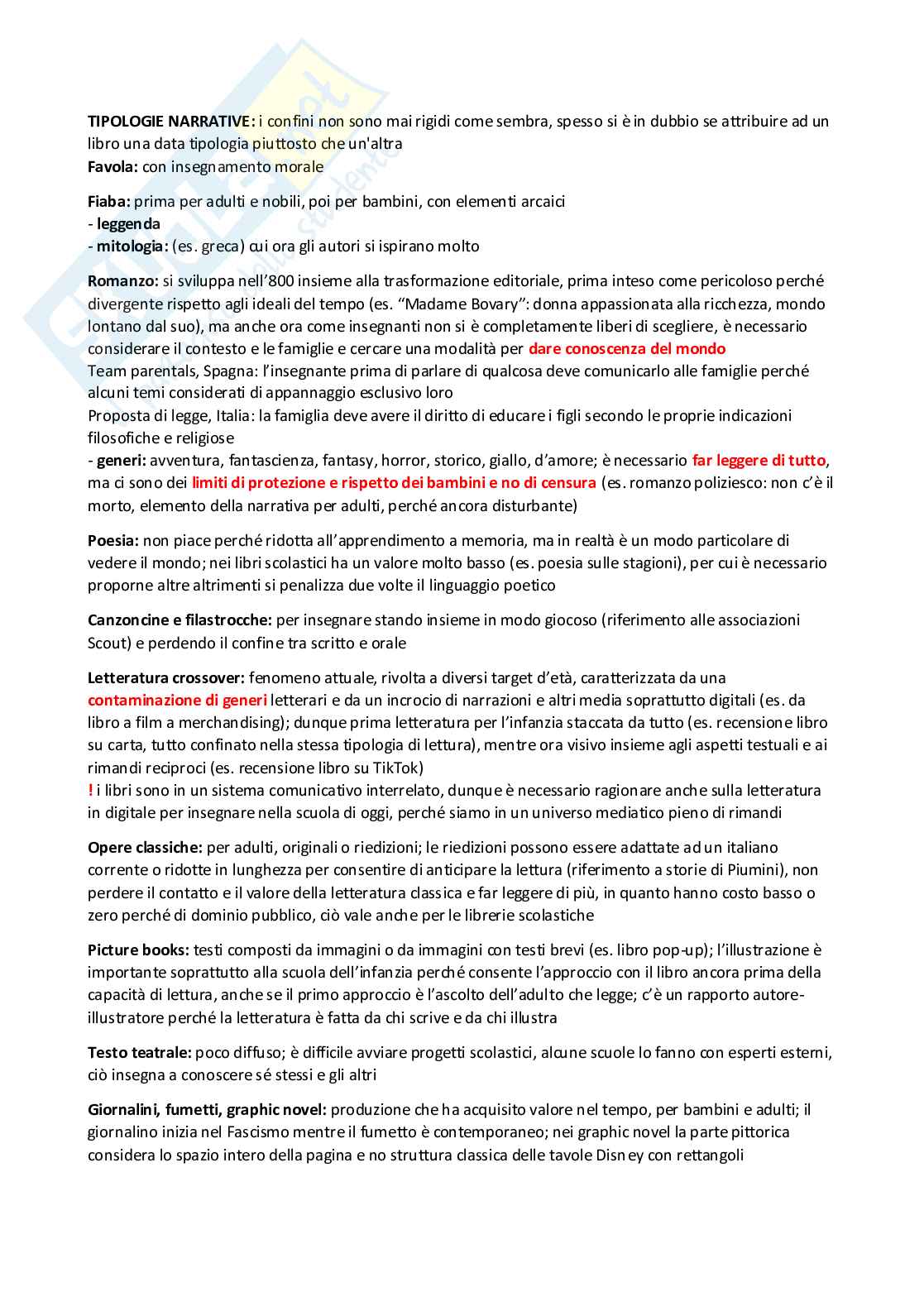 Letteratura per l'infanzia (B024363) - Materiale completo e preparazione esame | SFP Notes Vol. 08 Pag. 6