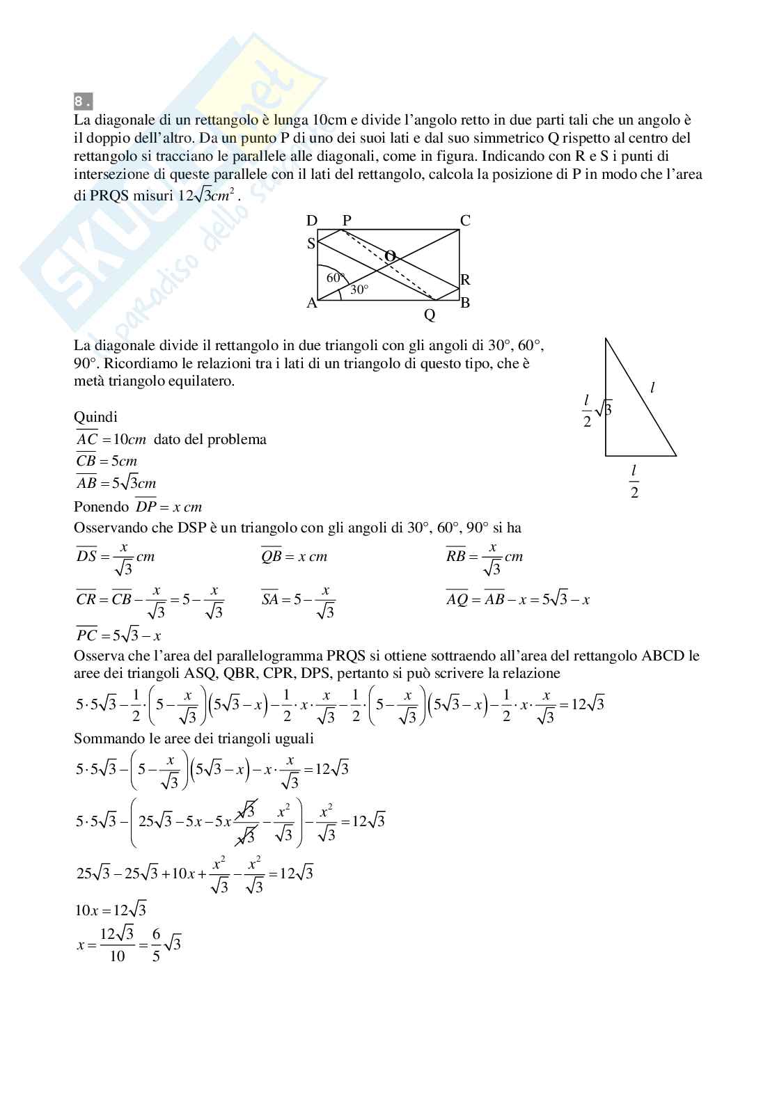 Compito II liceo scientifico: equazioni di secondo grado Pag. 6