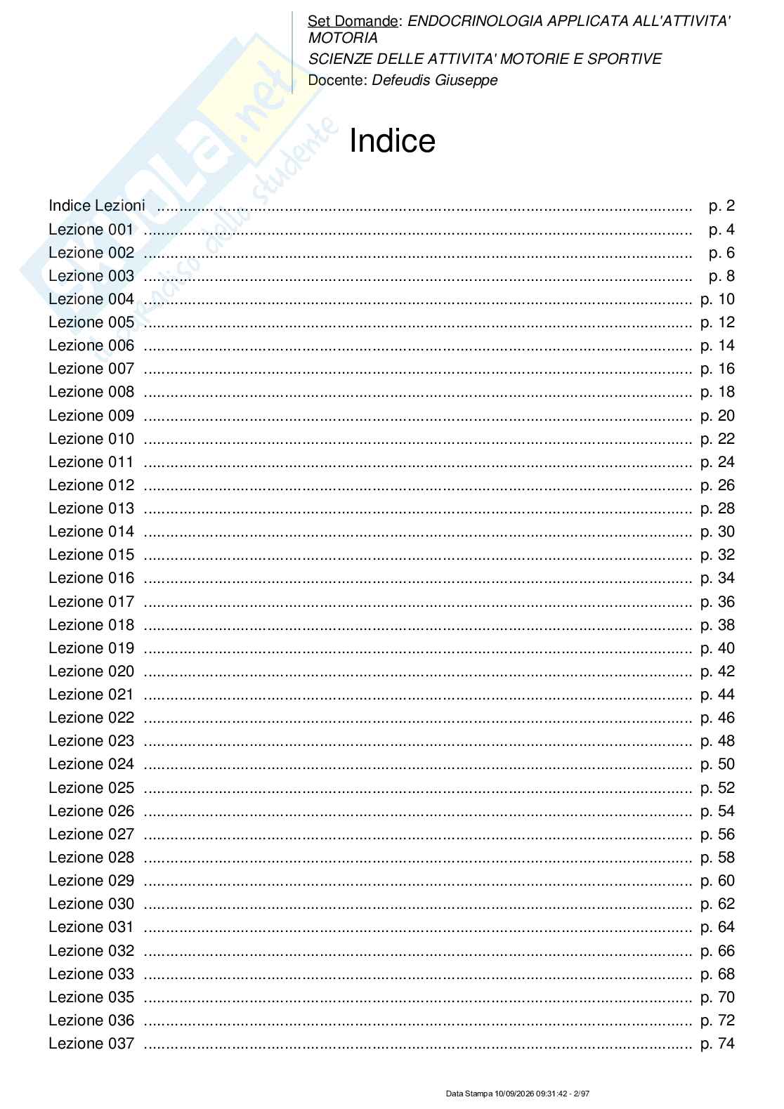 Paniere nuovo di Endocrinologia applicata all'attività motoria  Pag. 2