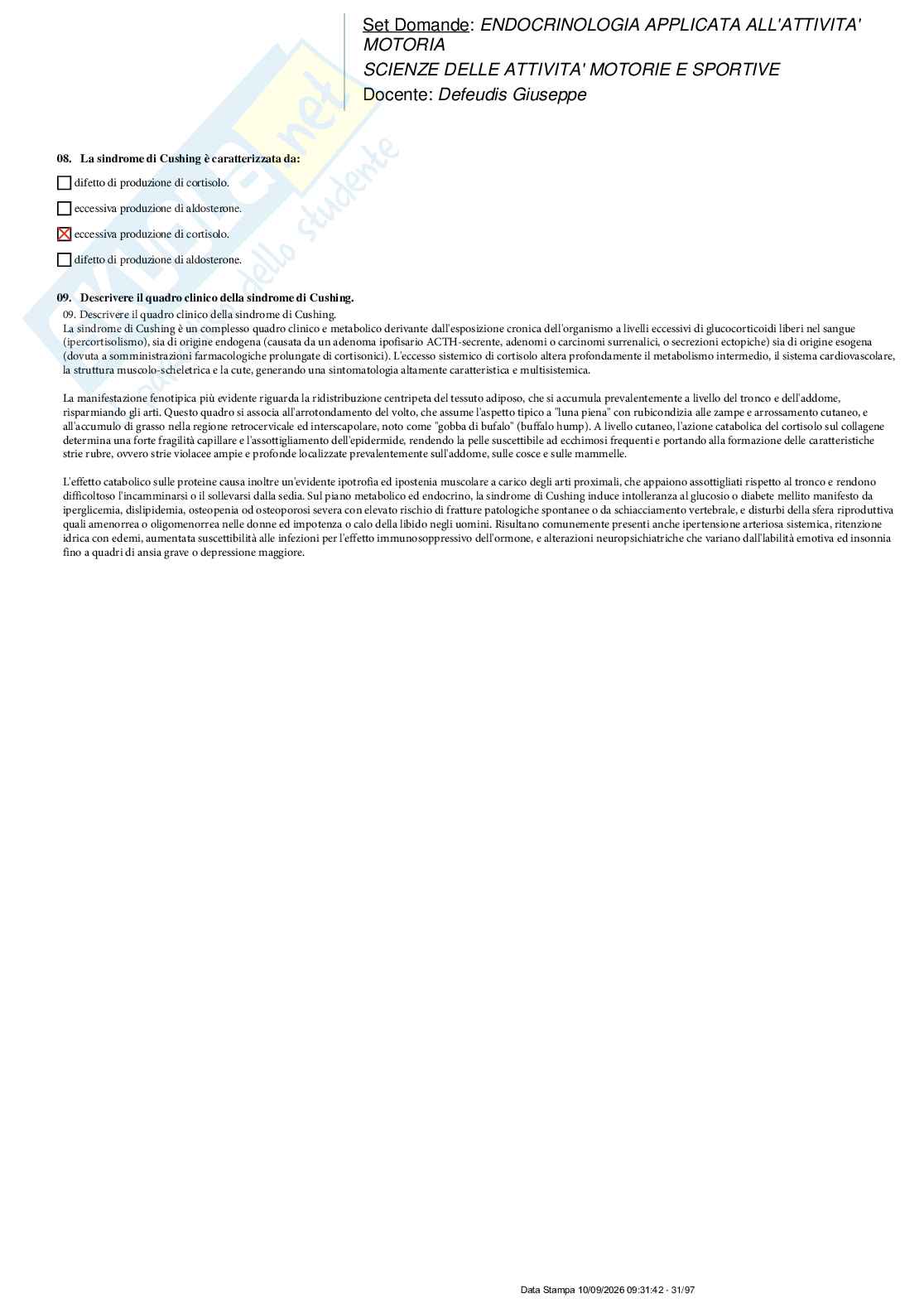 Paniere nuovo di Endocrinologia applicata all'attività motoria  Pag. 31