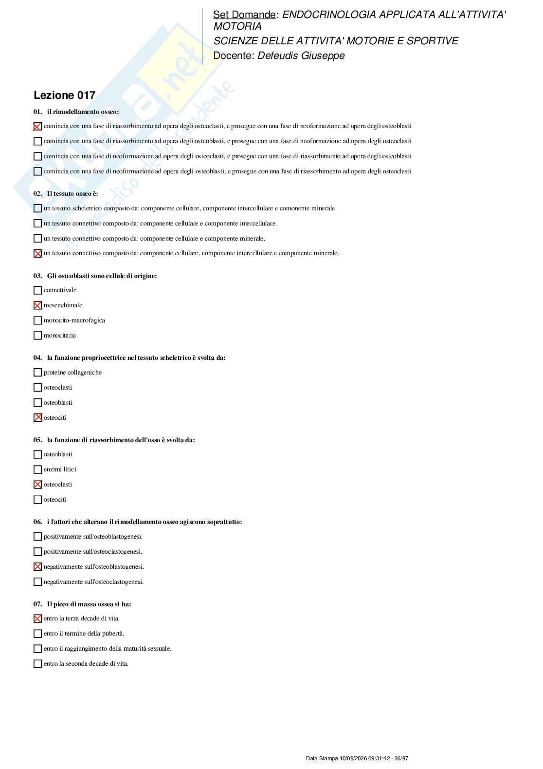 Paniere nuovo di Endocrinologia applicata all'attività motoria  Pag. 36